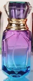 Lilla og blå gradient parfumeflaske